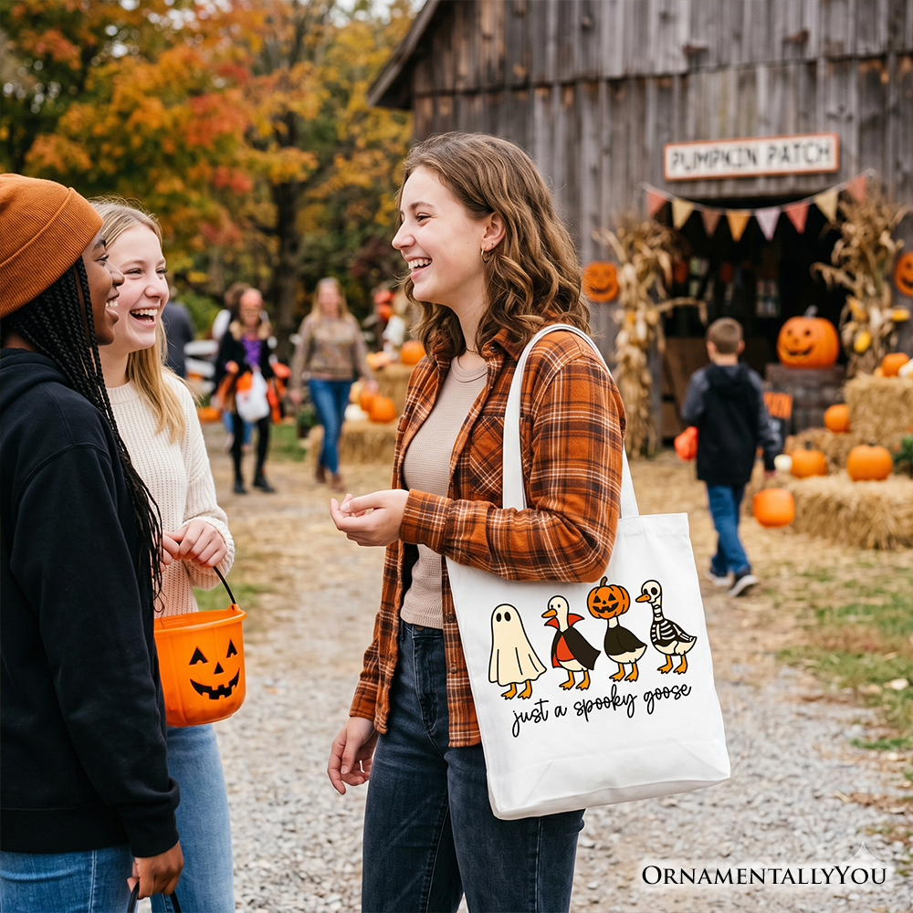 Just a Spooky Goose Tote Bag, Funny Halloween Costumes Gift Shopper