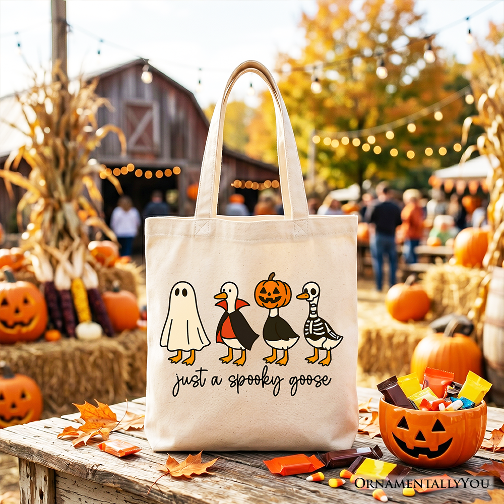 Just a Spooky Goose Tote Bag, Funny Halloween Costumes Gift Shopper
