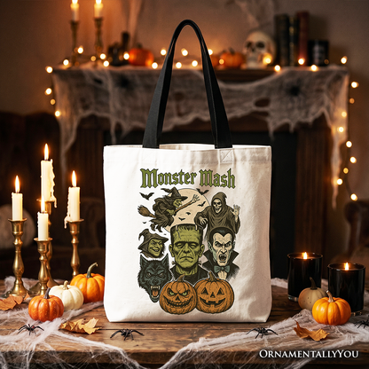 Monster Mash Classic Tote Bag, Halloween Monsters Gift Shopper for The Spooky Season