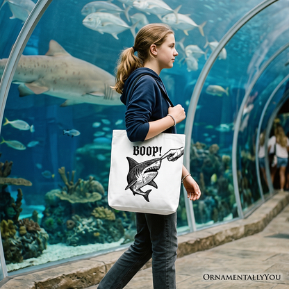 Boop Shark Tote Bag, Funny Ocean Gift Shopper Animal Gift Shopper