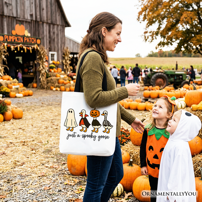 Just a Spooky Goose Tote Bag, Funny Halloween Costumes Gift Shopper