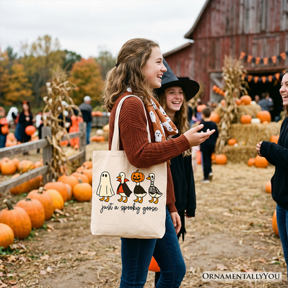 Just a Spooky Goose Tote Bag, Funny Halloween Costumes Gift Shopper