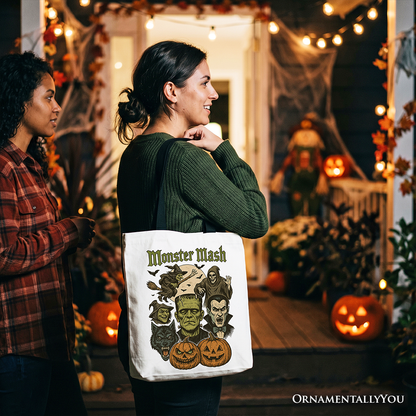 Monster Mash Classic Tote Bag, Halloween Monsters Gift Shopper for The Spooky Season